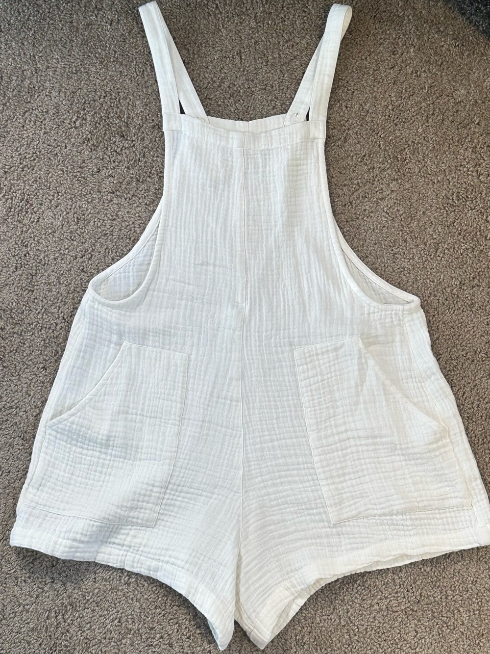 Billabong White Cotton Gauze Short Romper